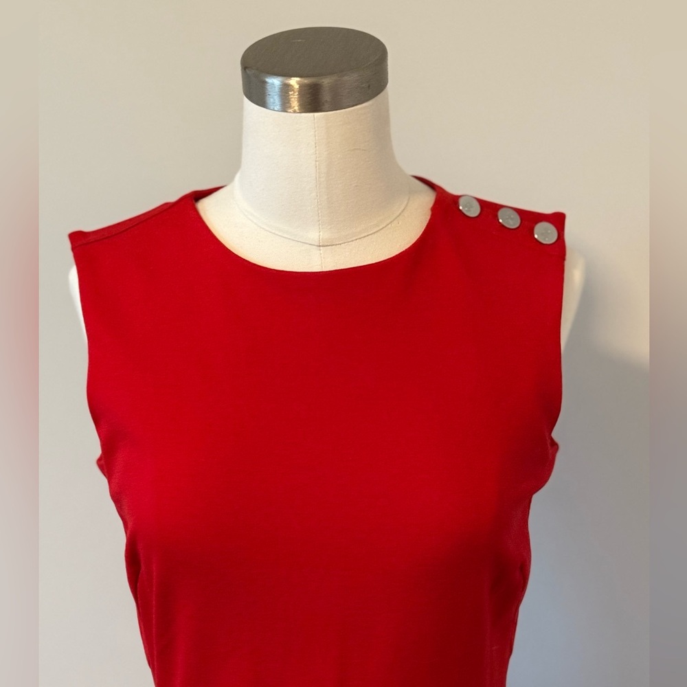 NWT Lauren Ralph Lauren red sleeveless red dress with pockets size XS